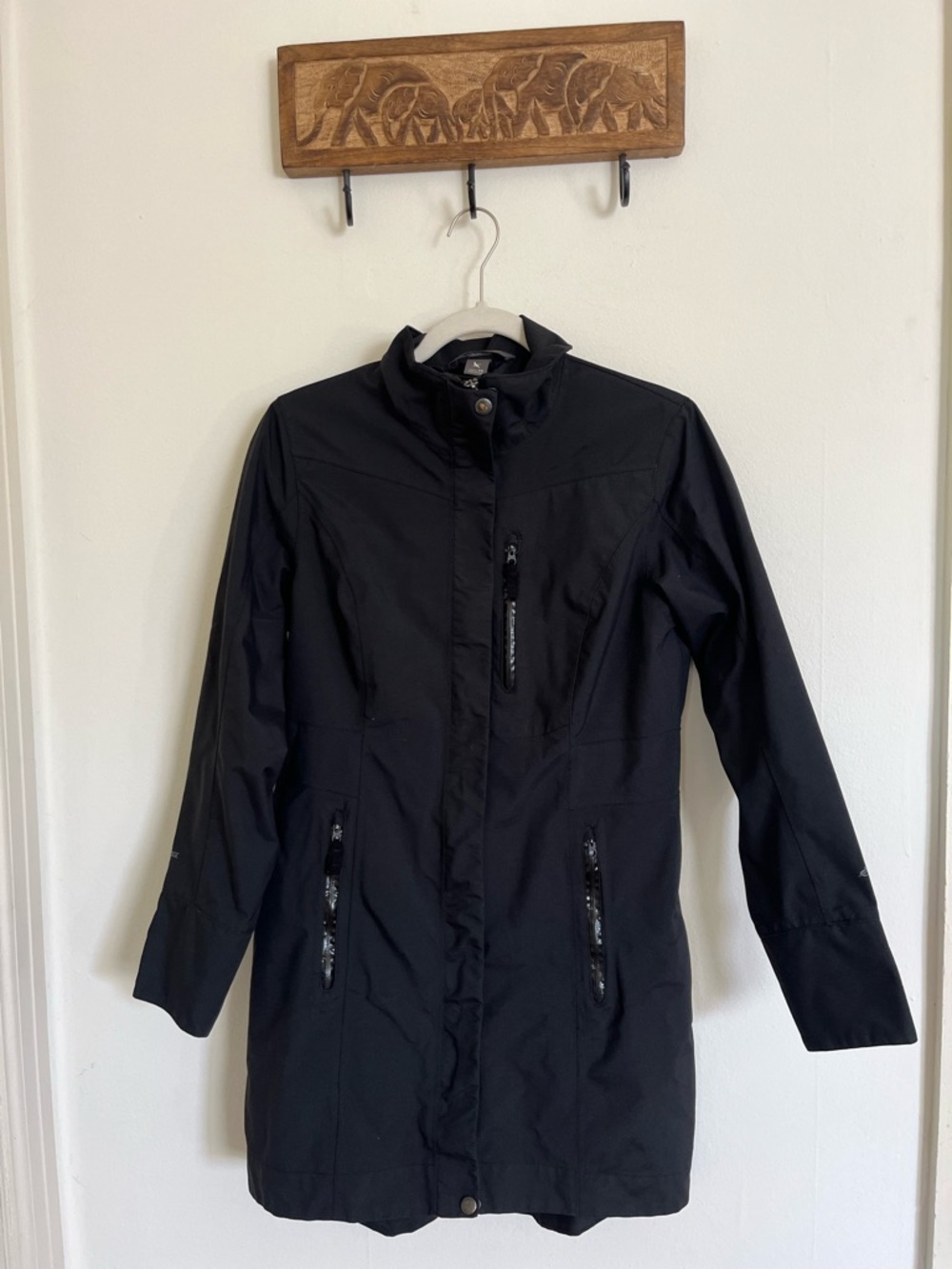 Eddie Bauer Black Long Trench Coat